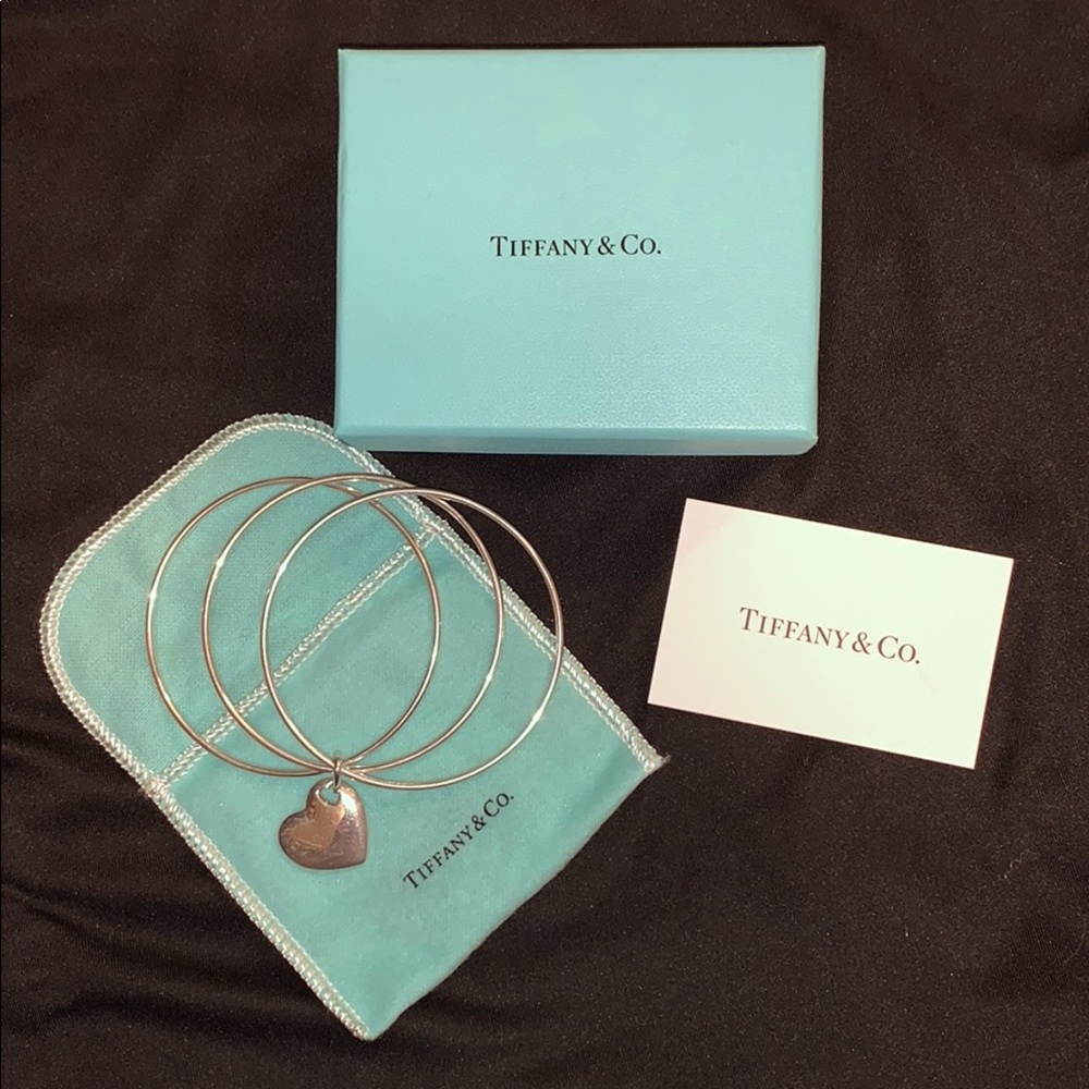 Tiffany and Co. Double heart 3 bangle bracelet
